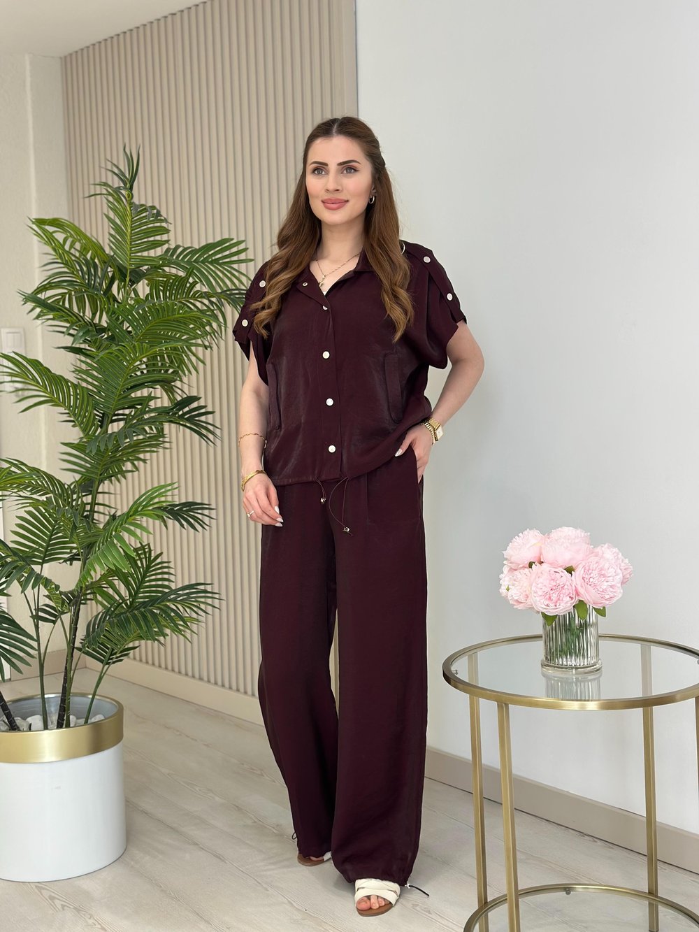 Jelly Parlak İkili Takım Mürdüm