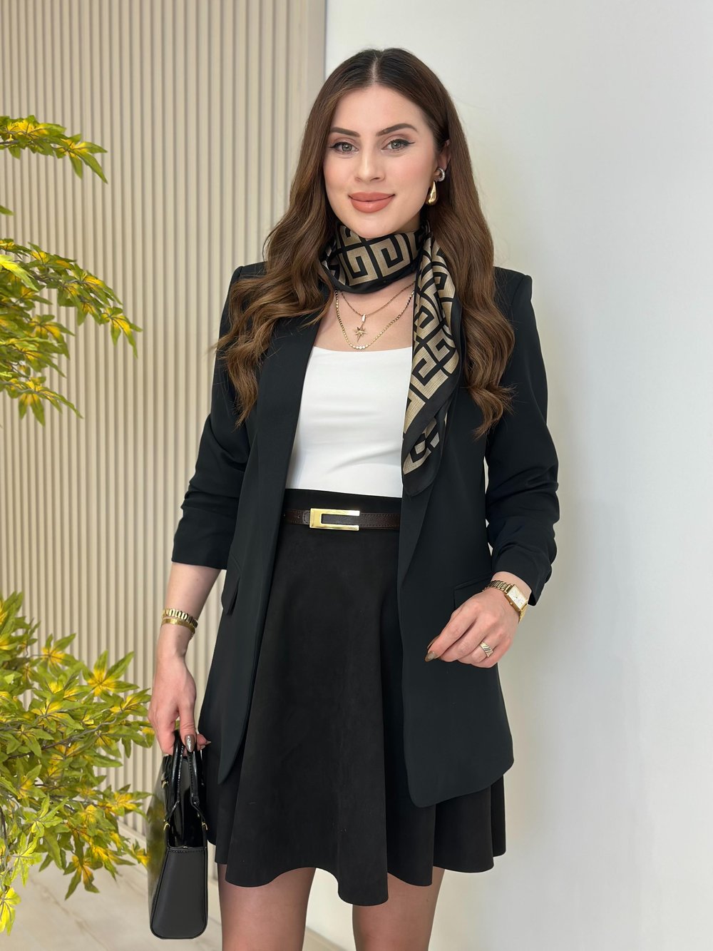 Kolu Büzgü Detaylı Blazer Ceket Siyah