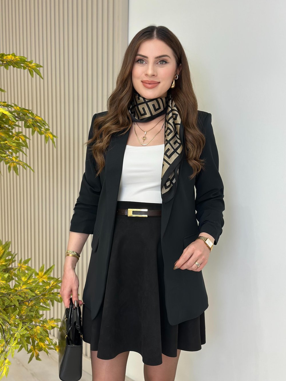 Kolu Büzgü Detaylı Blazer Ceket Siyah
