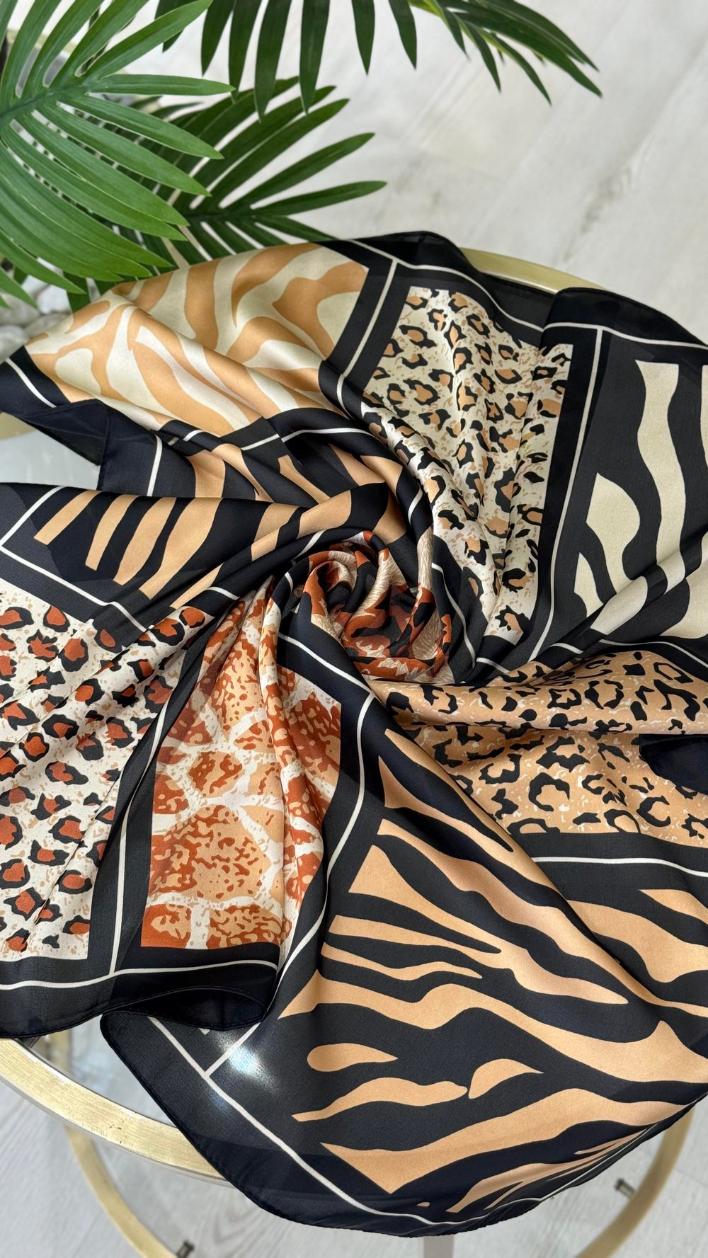Leopar Zebra Desenli Fular