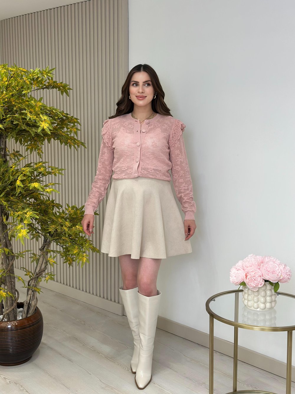 Orj. Marka Kolları Fırfırlı Fistolu Krem Pudra
