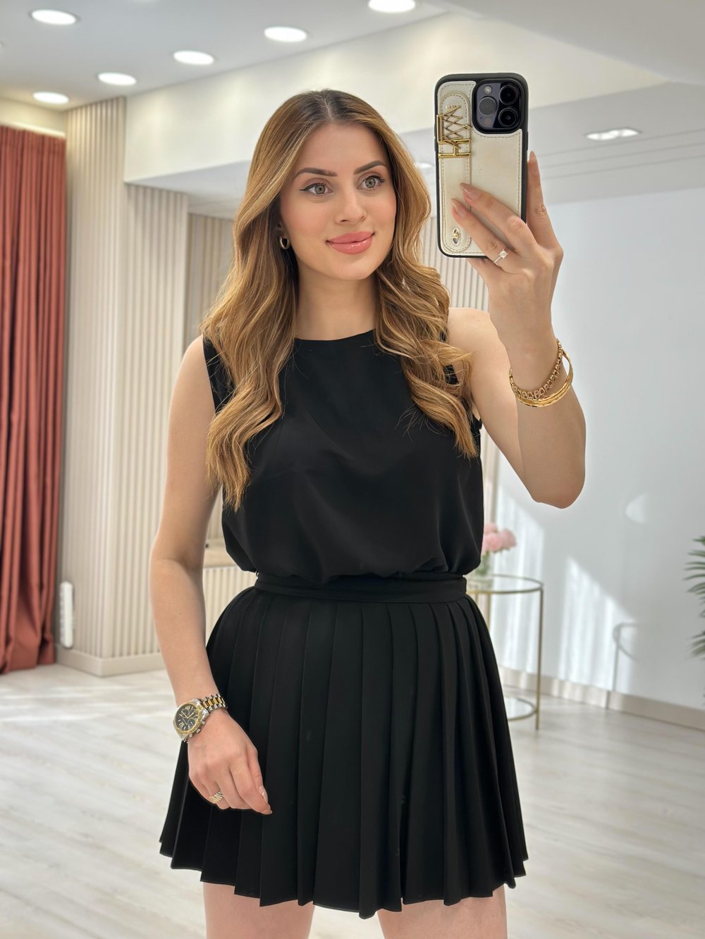 Sıfır Kol Rahat Kalıp Basıc Bluz Siyah