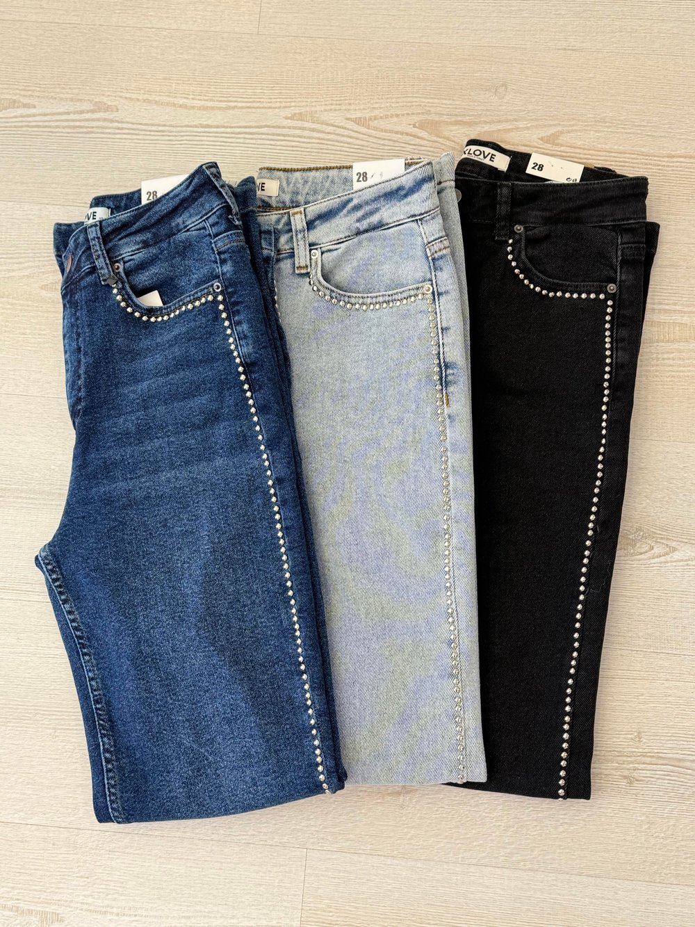 Straight Cepleri Yanları Zımbalı Jean Füme