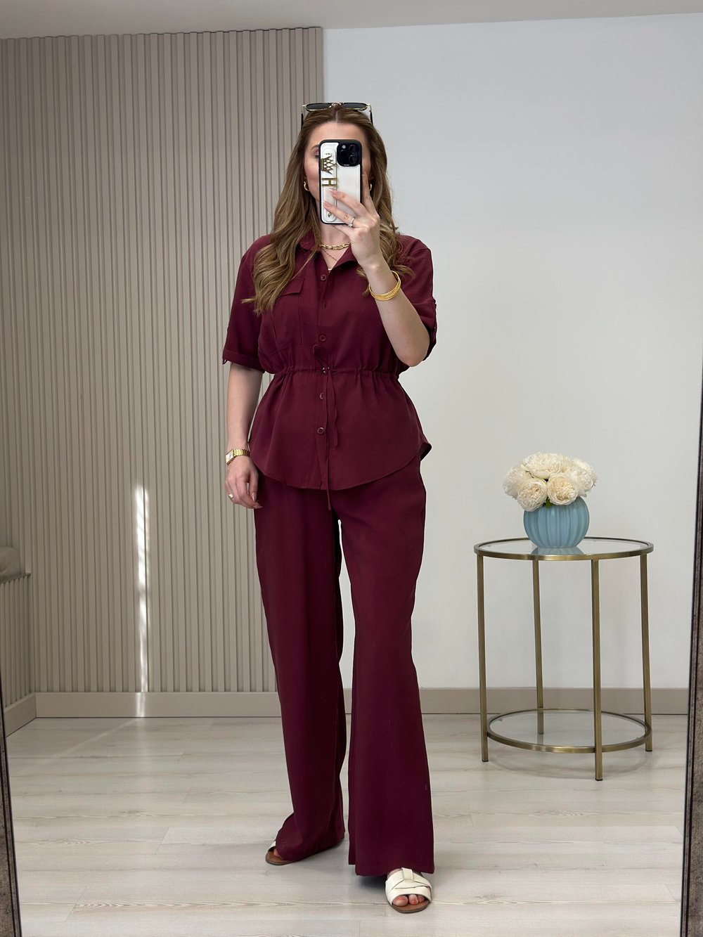 Tiril Beli Bağcıklı Takım Bordo