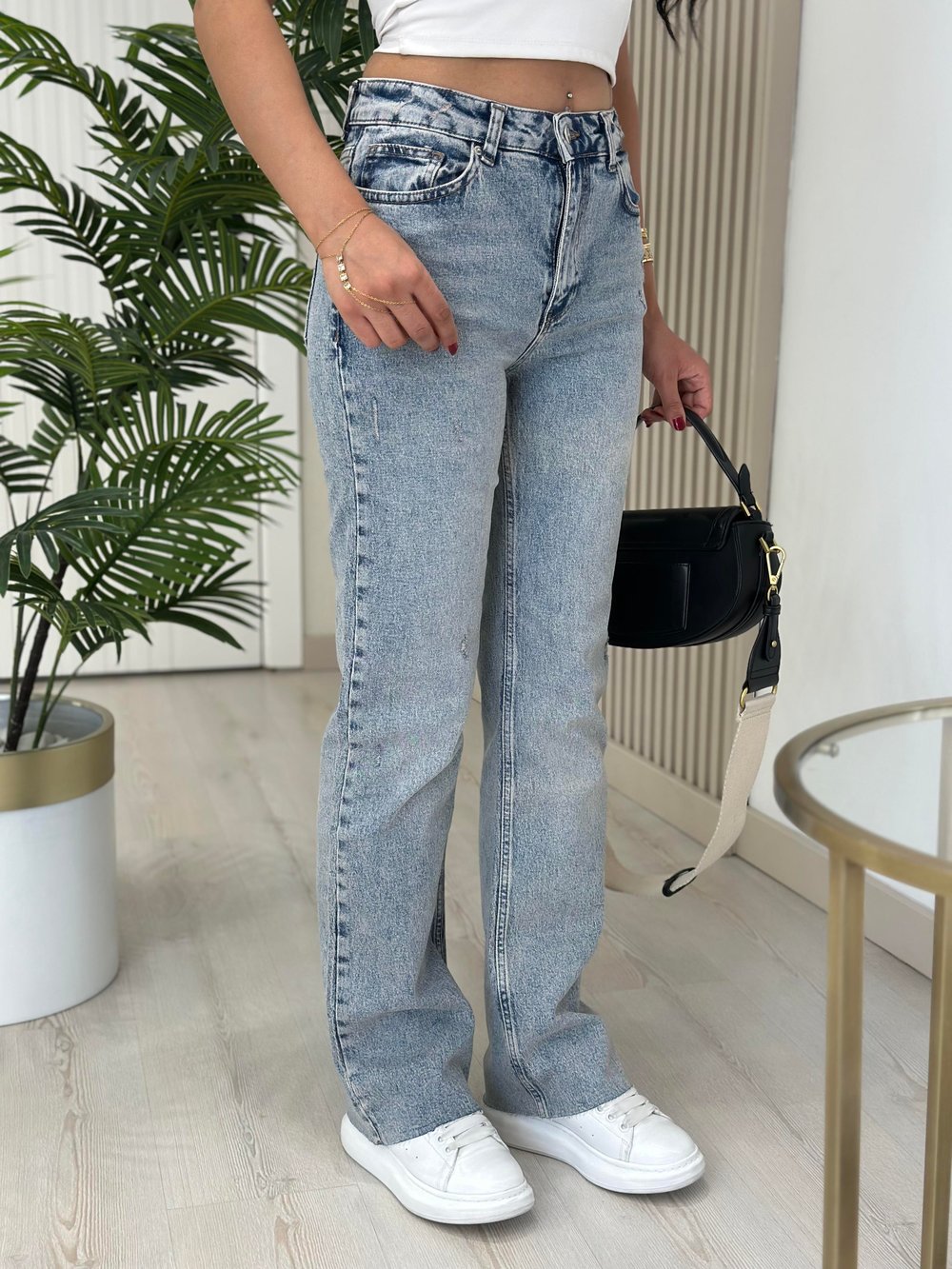Tırnaklı Boru Paça Jean 