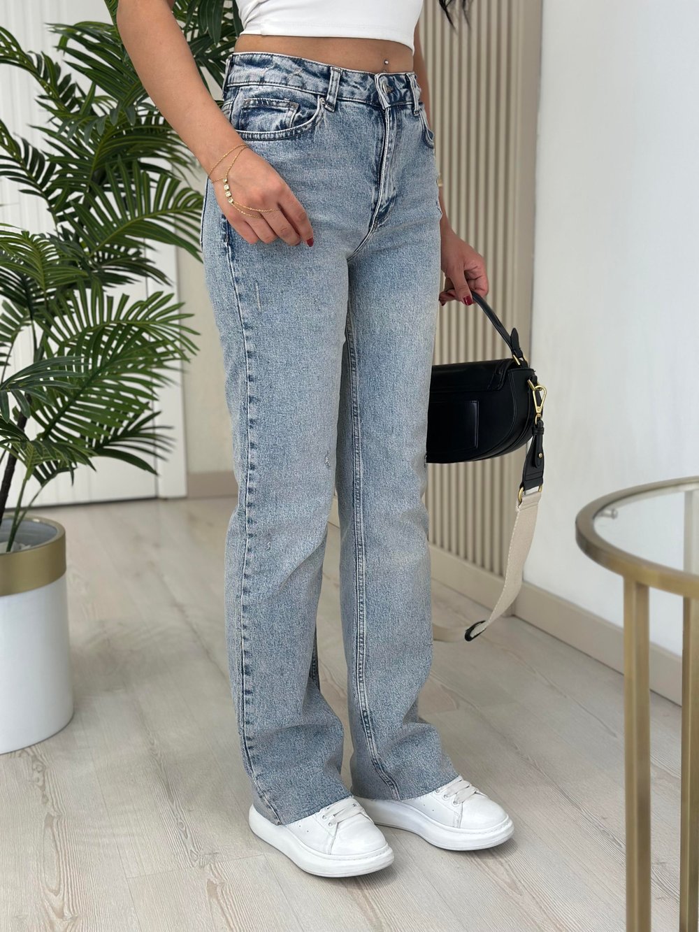 Tırnaklı Boru Paça Jean 