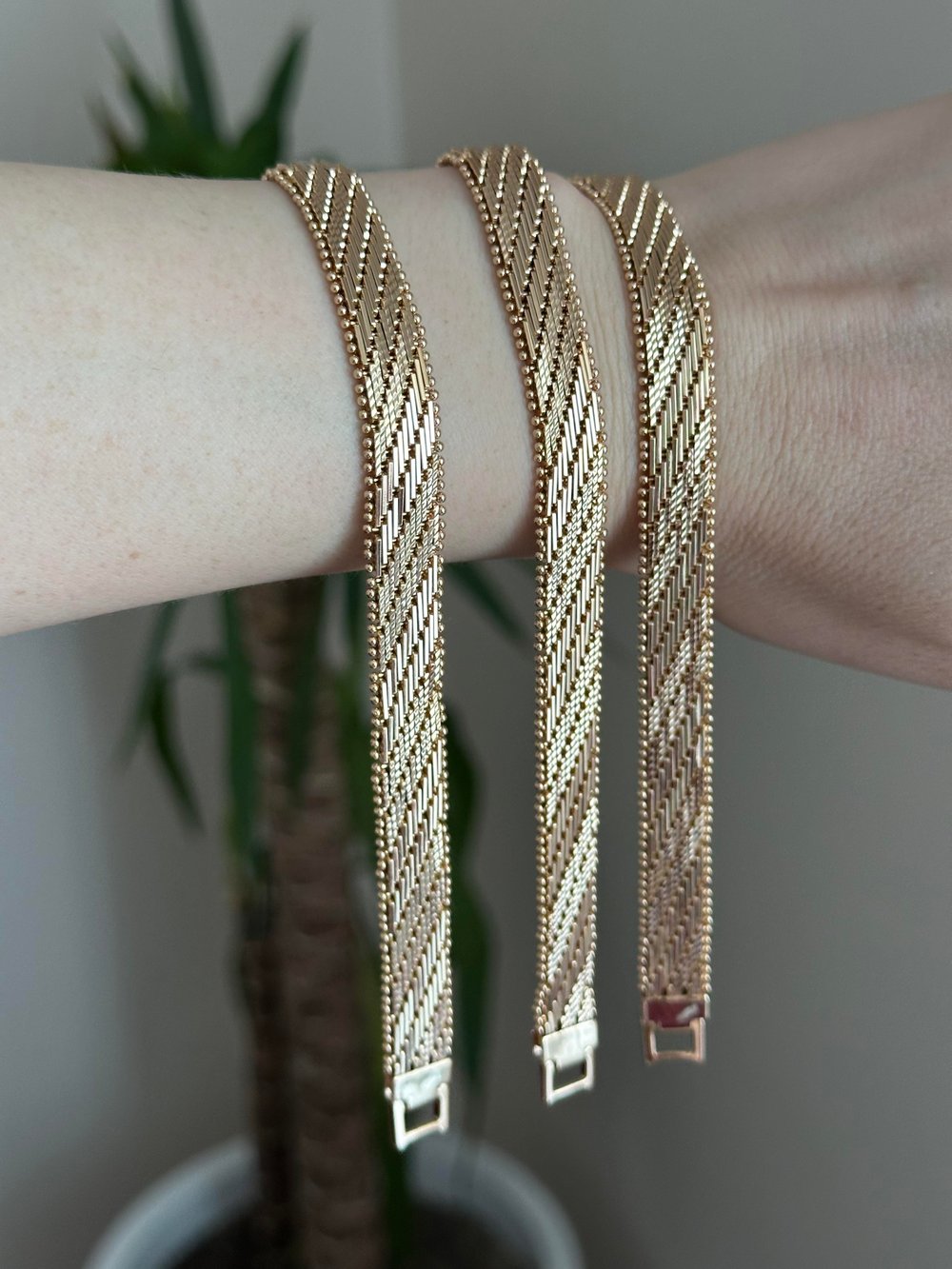 Xupıng Hasır Rose Gold Kalın Bileklik 