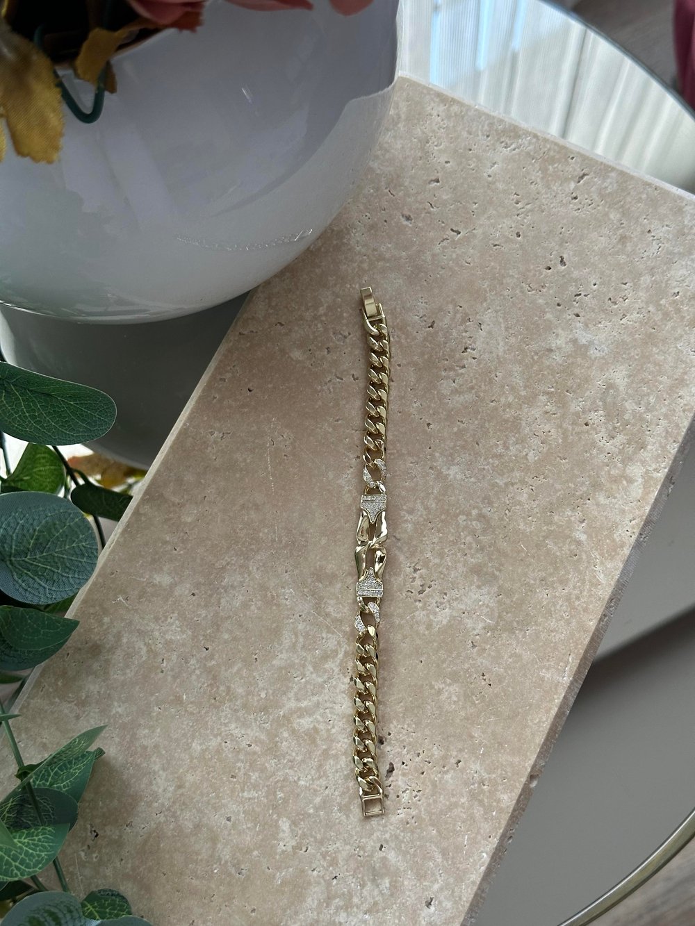 Xupıng Lale Kalın Bileklik Gold
