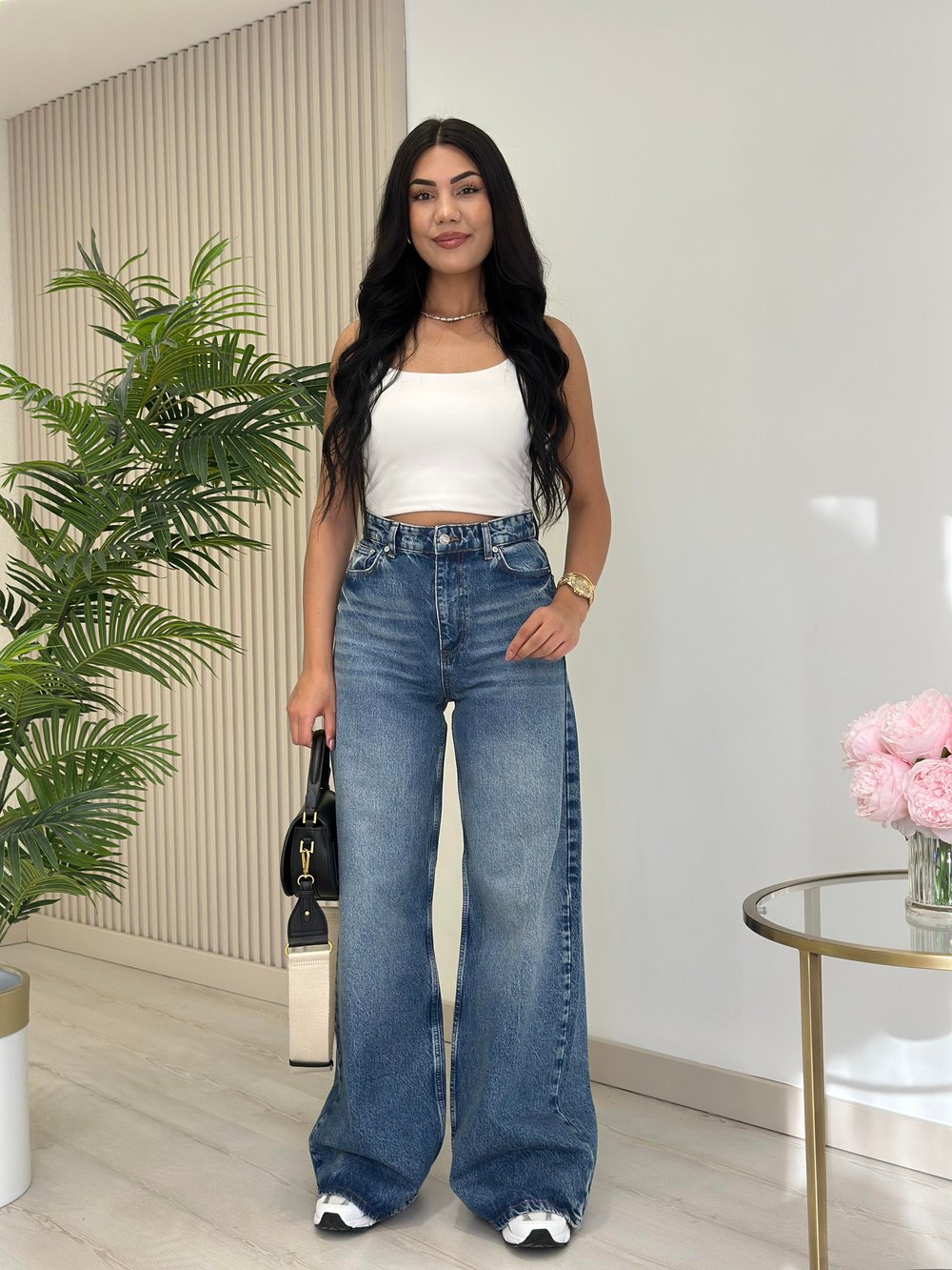 Yüksek Bel Yıkamalı Baggy Jean