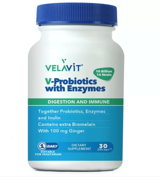 Velavit V-Probiotics with Enzymes 30 Kapsül