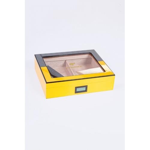 Cohiba Humidor Sarı Küçük Boy Sedir Puro Kutusu
