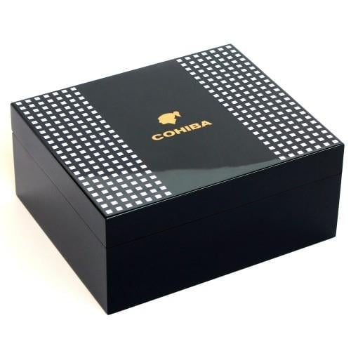 Cohiba Humidor Siyah Sedir Puro Kutusu