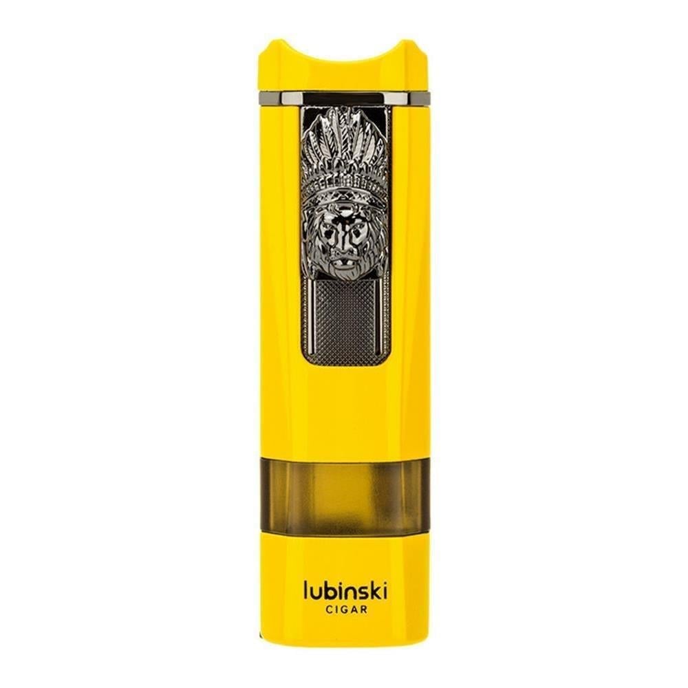 Lubinski Lion Sehpalı Delicili Tek Torch Puro Çakmağı Sarı