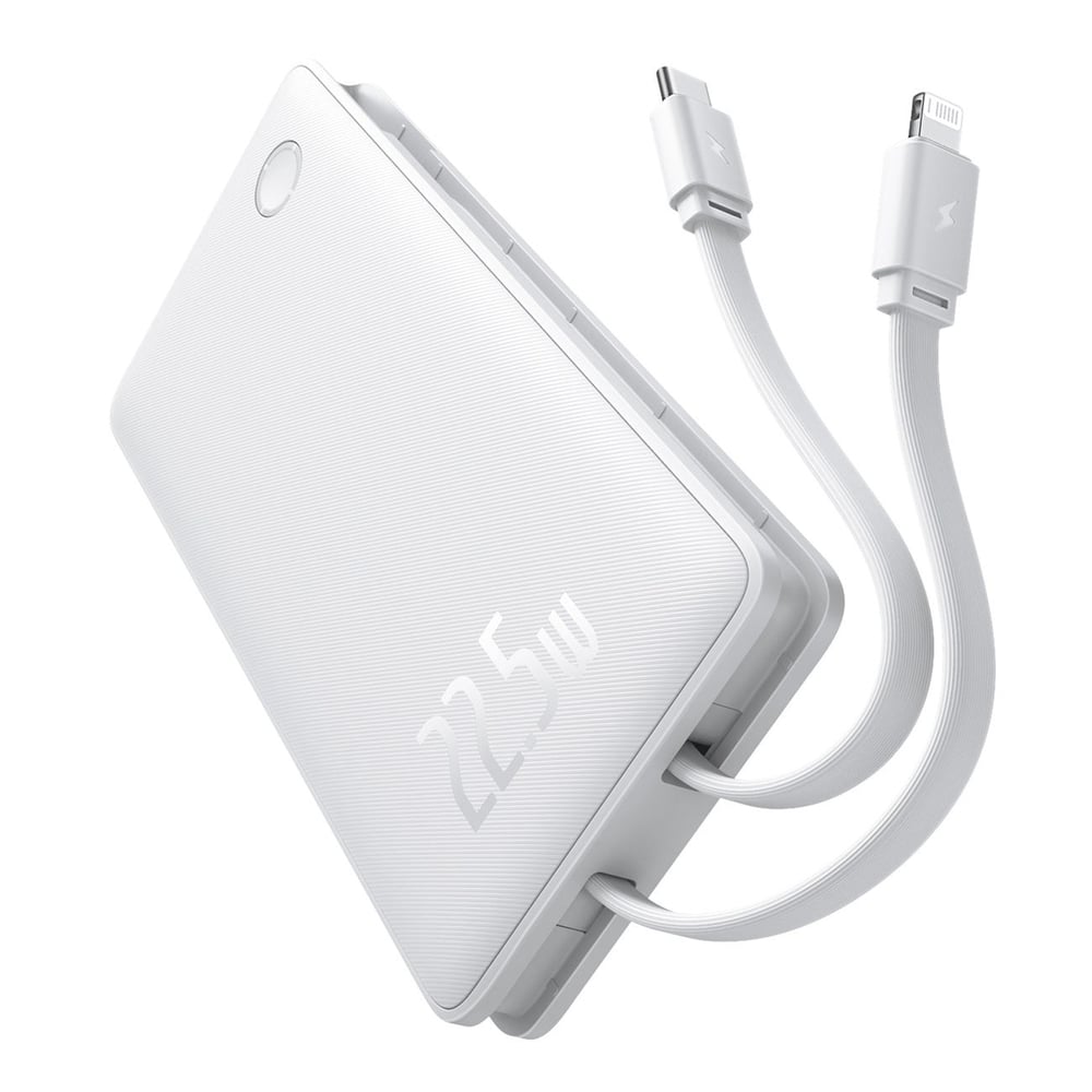 Baseus Airpow Lite 10.000mAh 22.5W PD 4 Çıkışlı Dahili USB-C ve Lightning Çift Kablolu Hızlı Şarj Powerbank - BeyazBaseus Airpow Lite 10.000mAh 22.5W PD 4 Çıkışlı Dahili USB-C ve Lightning Çift Kablolu Hızlı Şarj Powerbank - BeyazBaseusPowerbankP10067501213-00