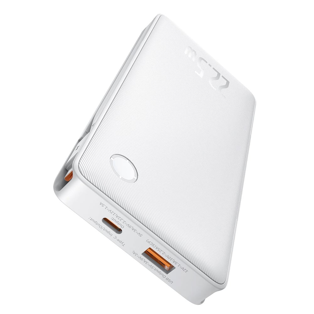 Baseus Airpow Lite 10.000mAh 22.5W PD 4 Çıkışlı Dahili USB-C ve Lightning Çift Kablolu Hızlı Şarj Powerbank - Beyaz