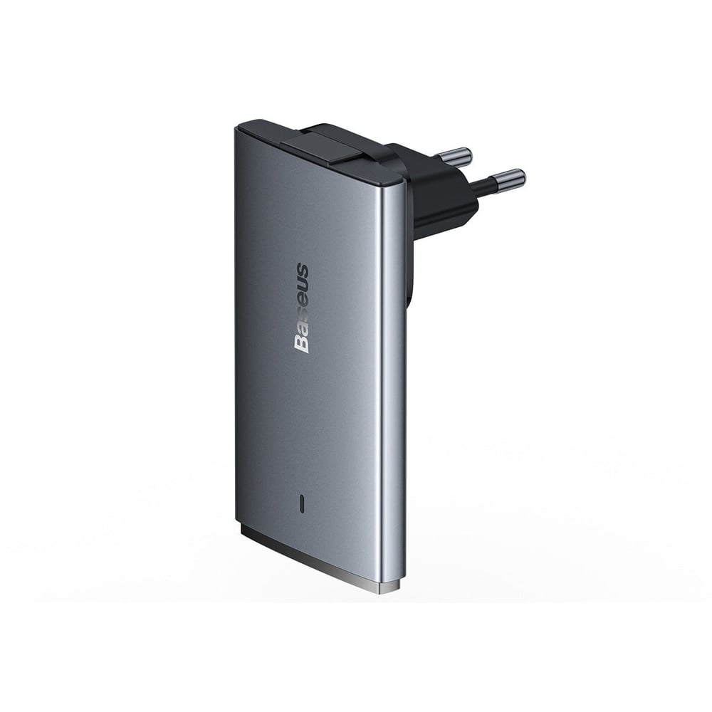Baseus GaN5 Pro 65W USB-C PD ve USB-A Çıkışlı Ultra İnce Hızlı Şarj Seyahat Adaptörü - Siyah (Türkiye Uyumlu Priz Başlığı)