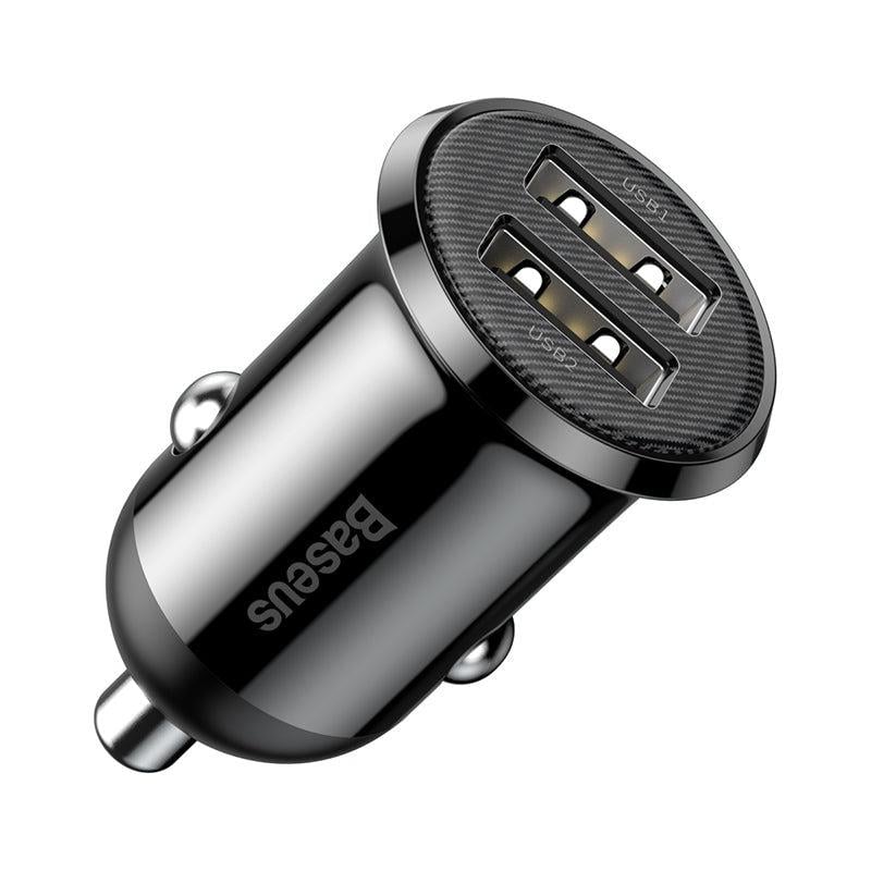 Baseus Grain Pro Çift USB Araç Şarj Cihazı 4.8A – Siyah