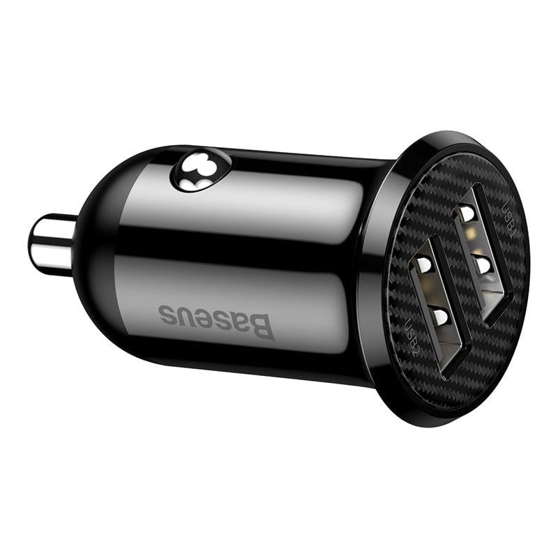Baseus Grain Pro Çift USB Araç Şarj Cihazı 4.8A – Siyah