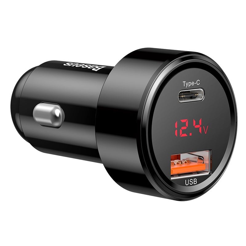 Baseus Magic Series 45W PPS PD QC 6A USB-C + USB-A Çift Port Hızlı Şarj Araç Şarj Cihazı - Siyah
