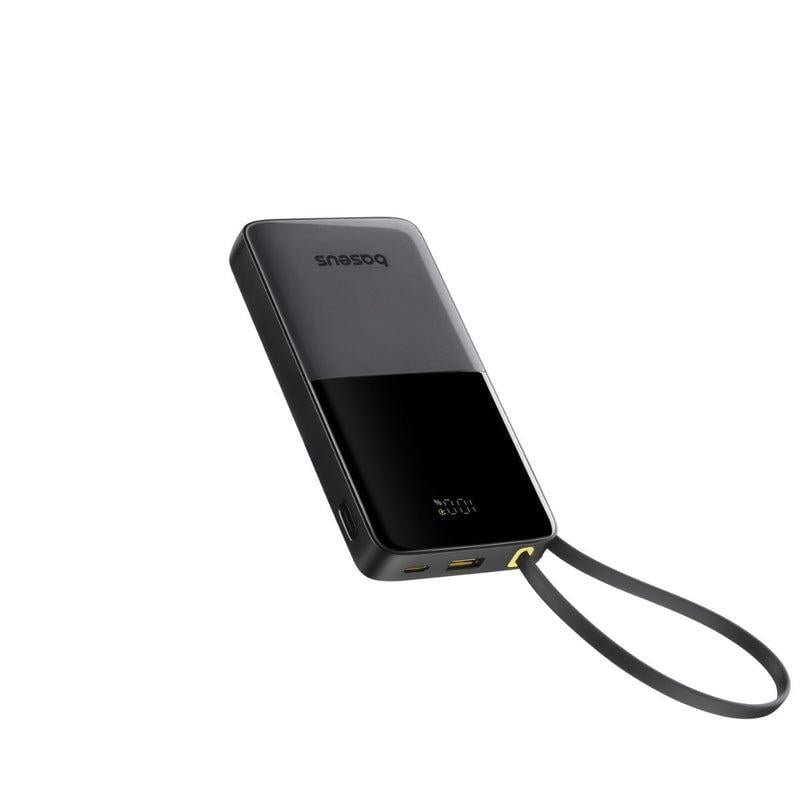 Baseus Bipow 2 10.000 mAh 20W Entegre USB-C Kablolu Powerbank – Siyah
