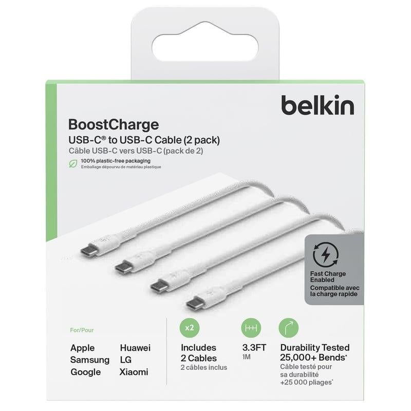 Belkin USB-C -USB-C 2li Pakt Kablo Beyaz