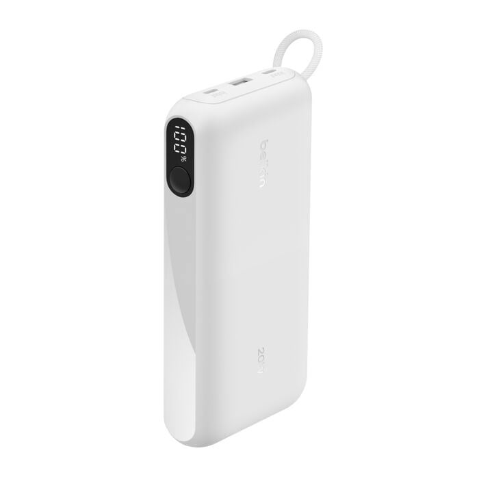 Belkin BPB028HQWH BoostCharge 20000mAh 20W PD 3 Port Ekranlı Powerbank - Beyaz