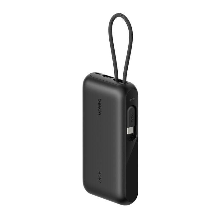 Belkin BPB029HQBK UltraCharge 10000mAh 45W Dahili USB-C Kablolu Dijital Göstergeli Powerbank - Siyah