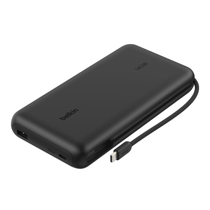 Belkin BPB039HQBK UltraCharge Pro 25.000mAh 140W Dahili USB-C Kablolu Laptop Powerbank - Siyah