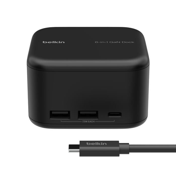 Belkin INC018VFBK Connect GaN USB-C 6sı 1 Arada 130W Bağlantı İstasyonu