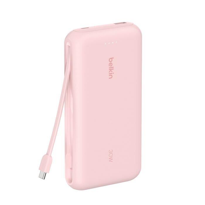 Belkin BPB024HQPK BoostCharge 20.000 mAh Entegre USB-C Kablolu Powerbank – Pembe
