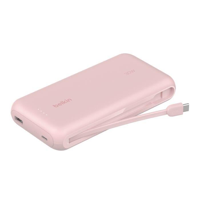 Belkin BPB024HQPK BoostCharge 20.000 mAh Entegre USB-C Kablolu Powerbank – Pembe