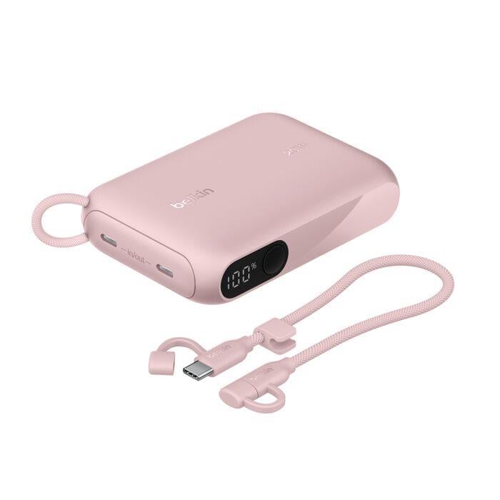 Belkin BPB027HQPK BoostCharge 10.000 mAh 20W USB-C Powerbank Dijital Göstergeli Taşınabilir Şarj Cihazı - Pembe