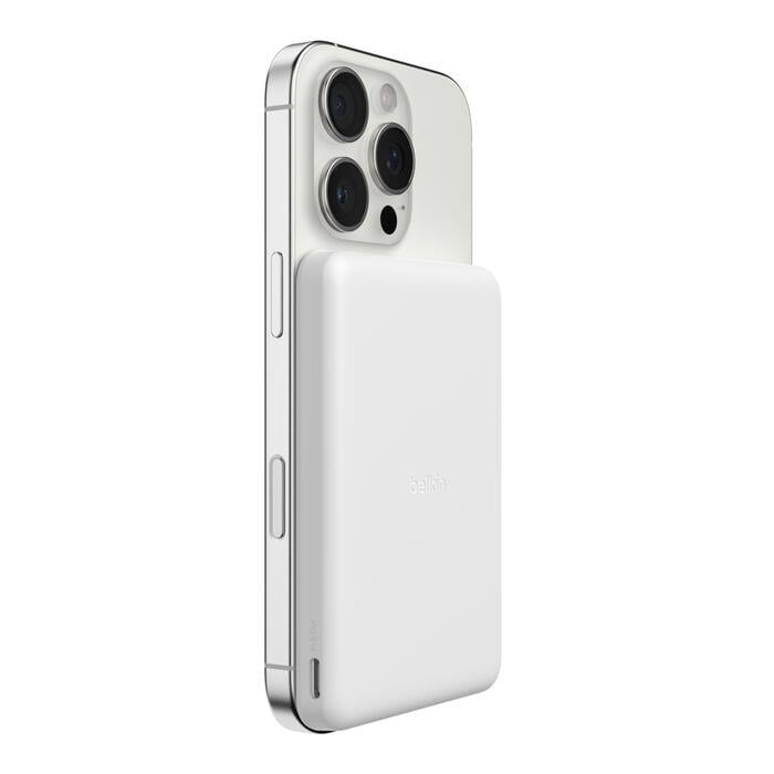 Belkin BPD010HQWH BoostCharge 5.000 mAh MagSafe Uyumlu 15W Kablosuz Slim Powerbank - Beyaz