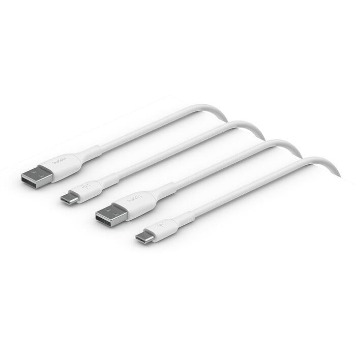 Belkin CAB001BT1MWH2PK BoostCharge USB-C to USB-A 1M (2li Paket) Şarj Kablosu – Beyaz