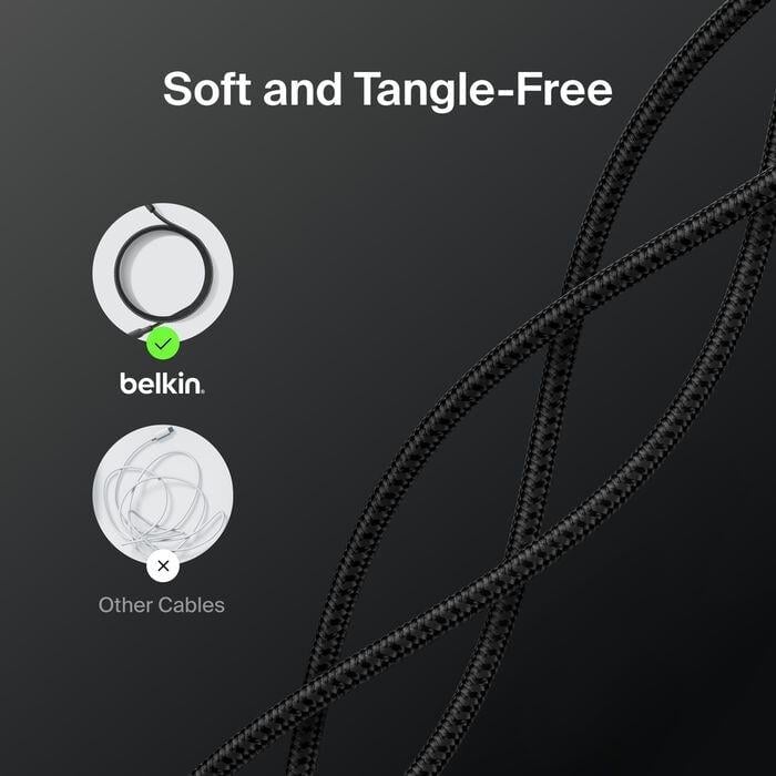 Belkin CAB025HQ1MBK Boostcharge Pro 240W Usb-C To Usb-C Örgülü Kablo 1M - Siyah