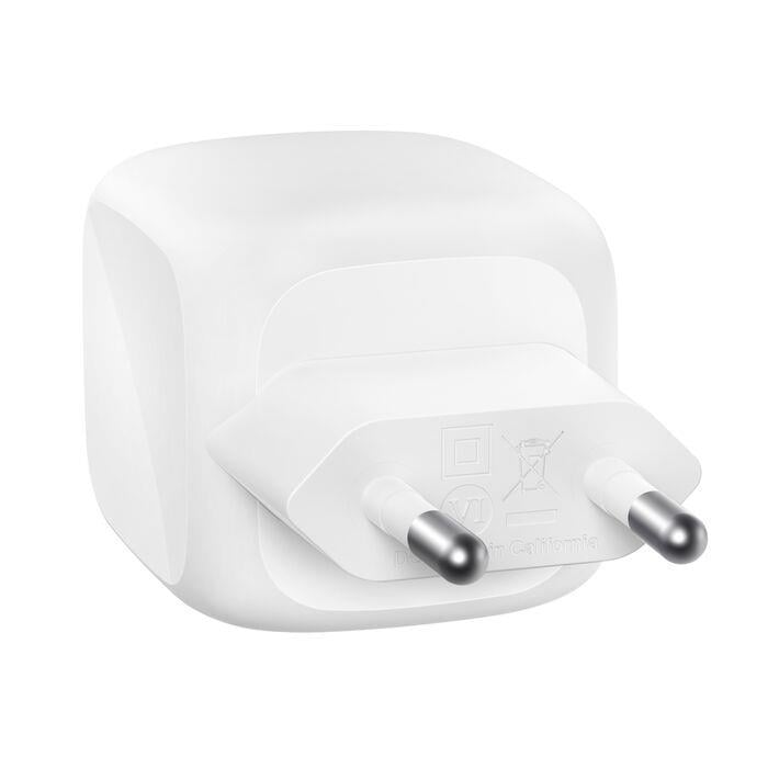 Belkin WCH019KQ1MWH-B6 BoostCharge Pro 2-Port USB-C GaN 50W Şarj Adaptörü + USB-C Kablosu – Beyaz