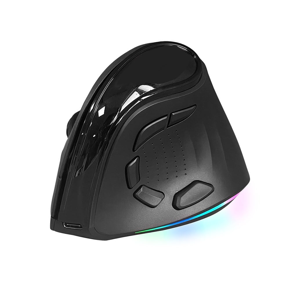 Dexim NG09 Bluetooth + Wireless RGB Anti-RSI Şarj Edilebilir Ergonomik Mouse - Siyah