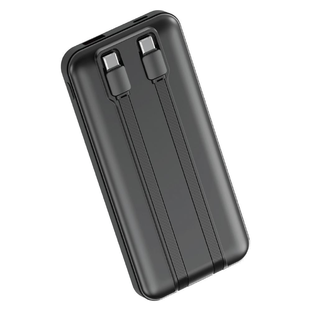 Dexim W3 10.000mAh Type C+Lightning Entegre Kablolu Led Göstergeli Powerbank - Siyah