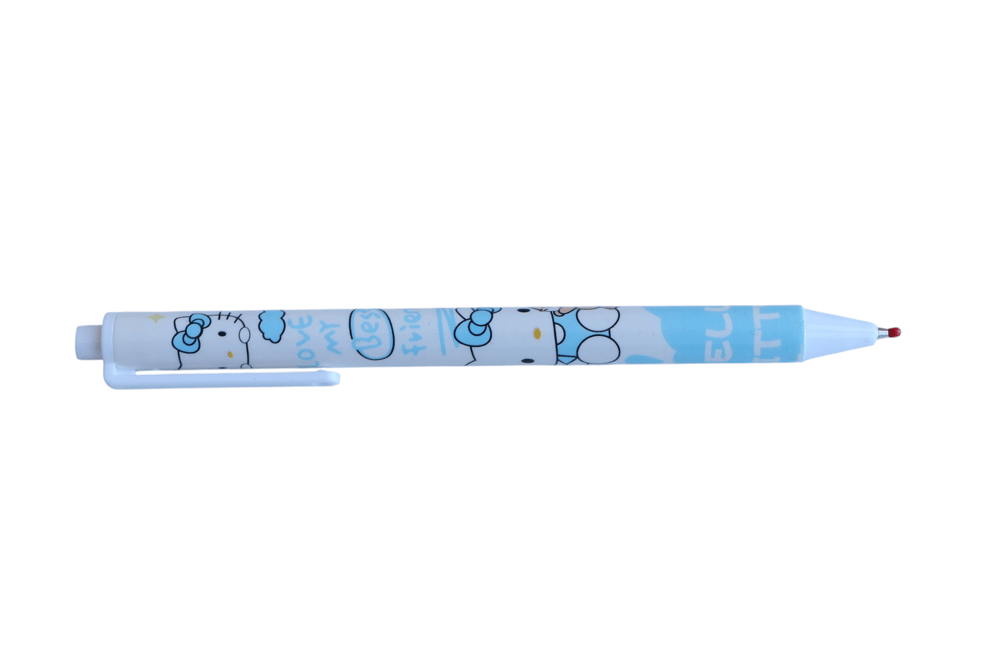 Hello Kitty Mavi Desenli Tükenmez Kalem - Siyah Mürekkepli - 1 Adet