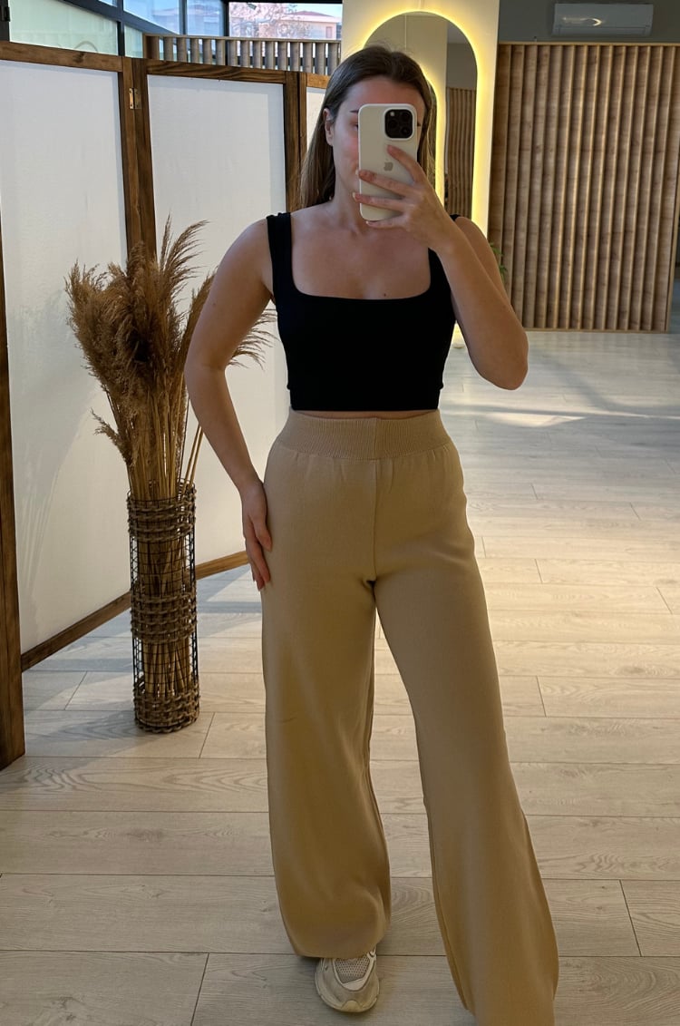 Basic Camel Triko Pantolon