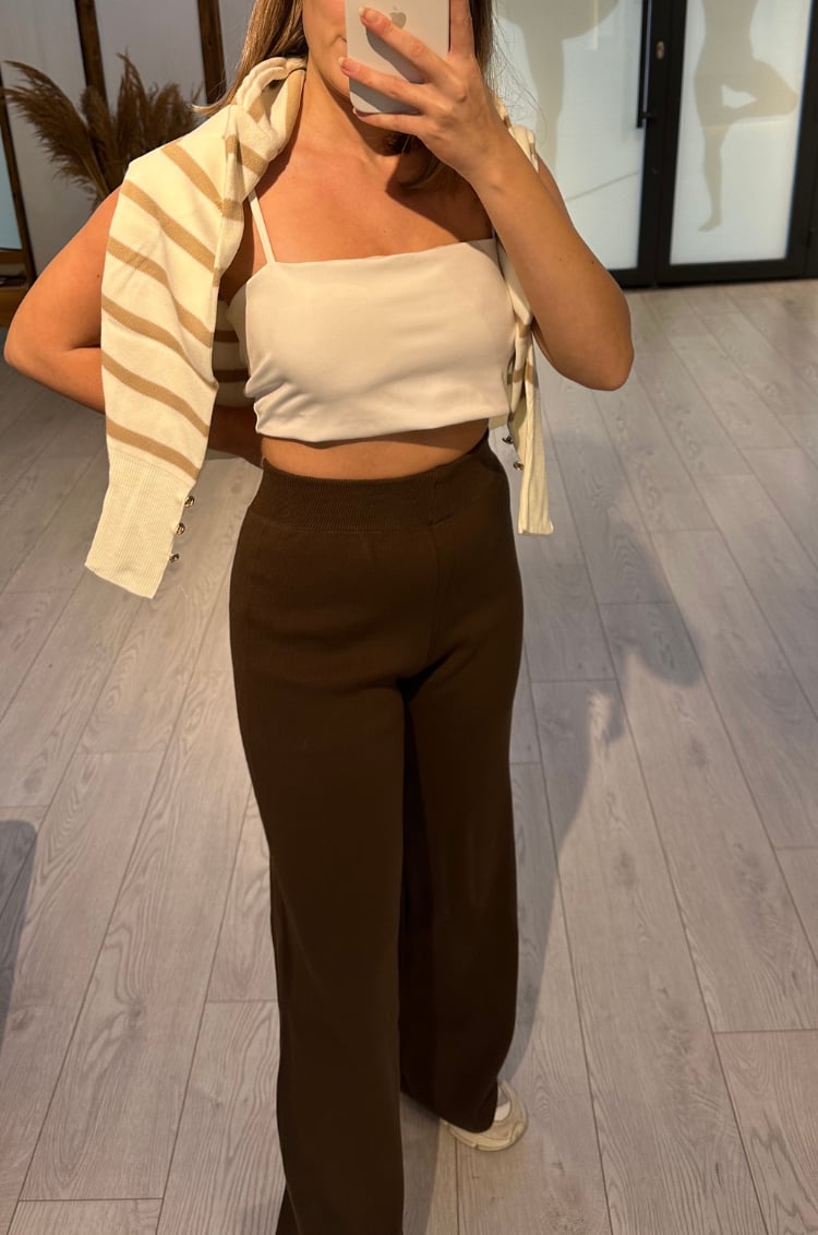 Basic Kahverengi Triko Pantolon