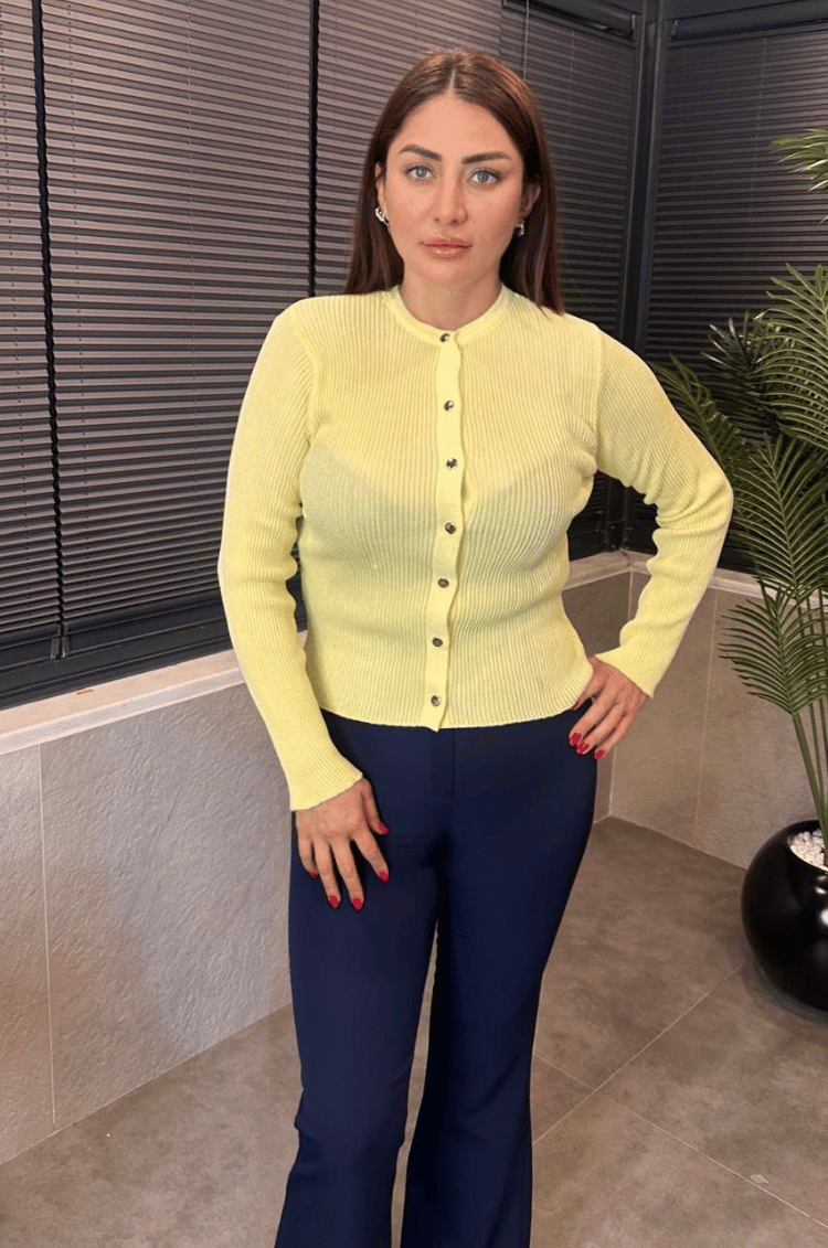 Sarı Simli Merserize Hırka