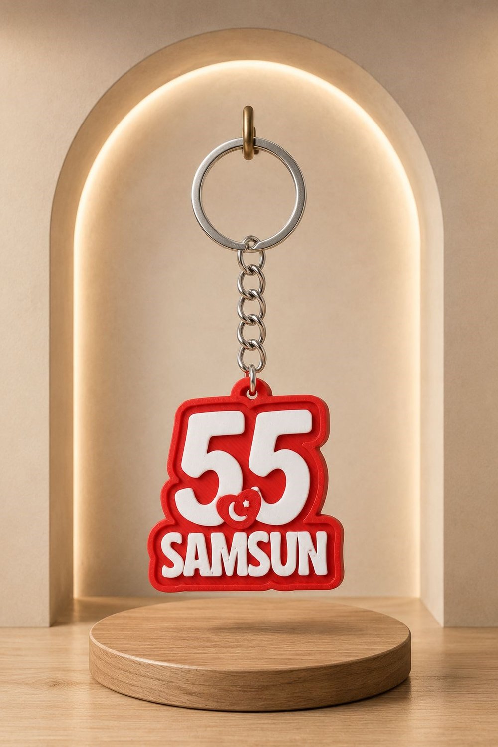 55 Samsun Anahtarlık Kırmızı