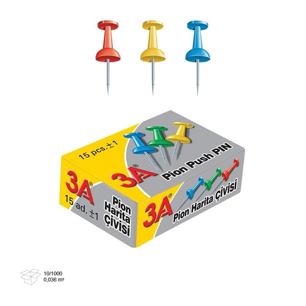 3A PİON PUSH PIN HARİTA ÇİVİSİ  KOD:1048