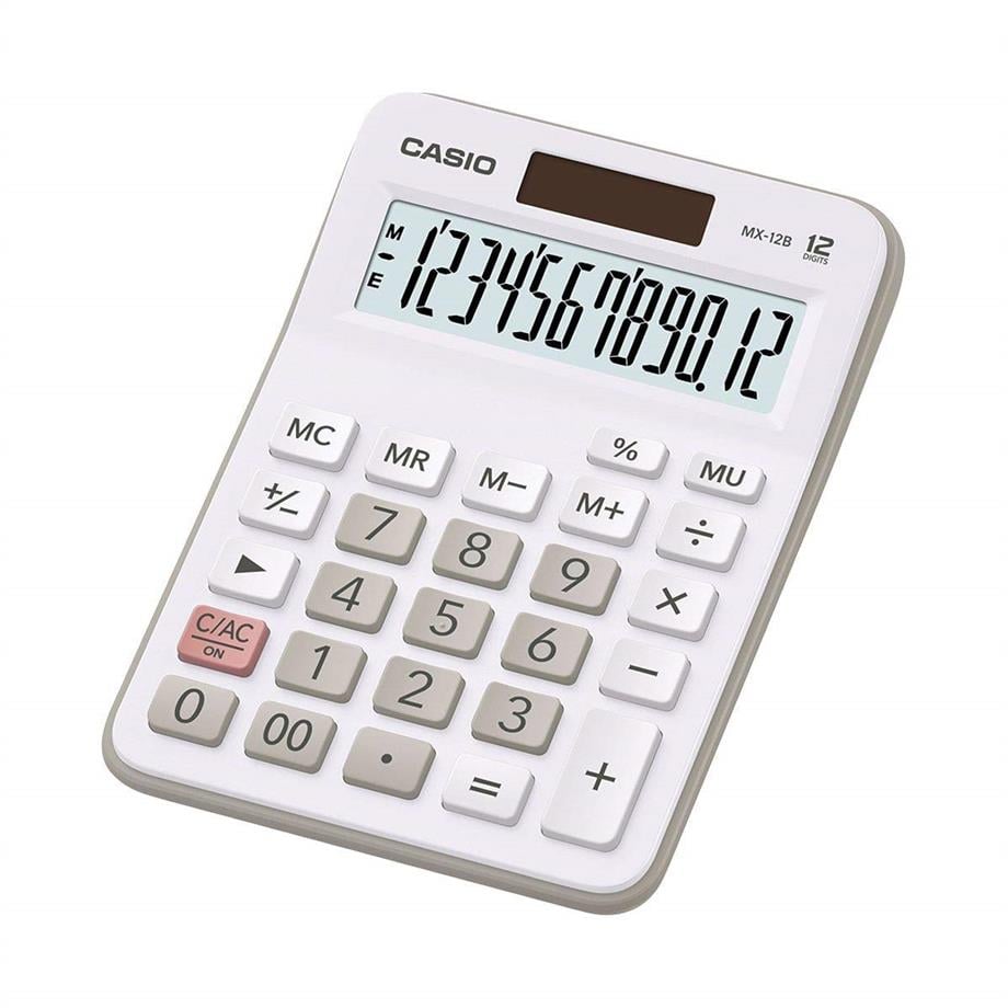 CASIO HESAP MAKİNESİ BEYAZ MX-12B-WE 12 HANE
