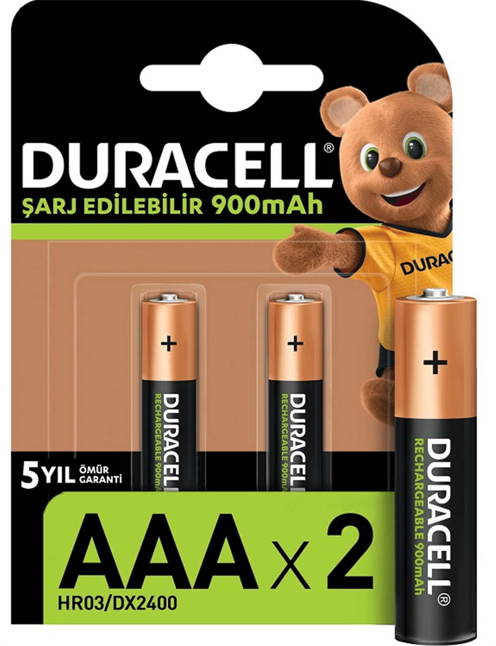 DURACELL PİL İNCE ŞARJLI AAA 900 MAH