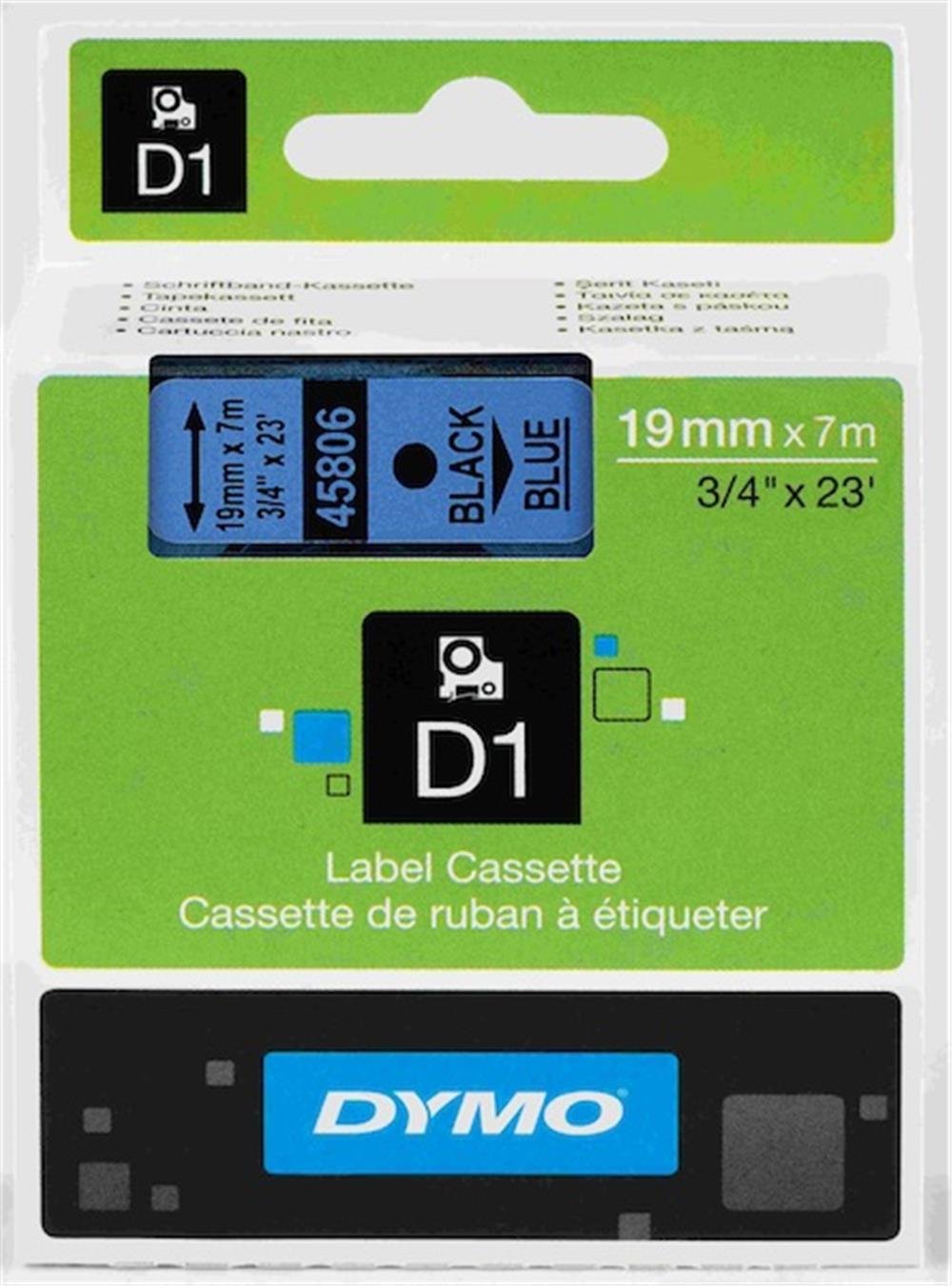 DYMO ŞERİT D1 19MMX7MT MAVİ/SİYAH 720860 45806