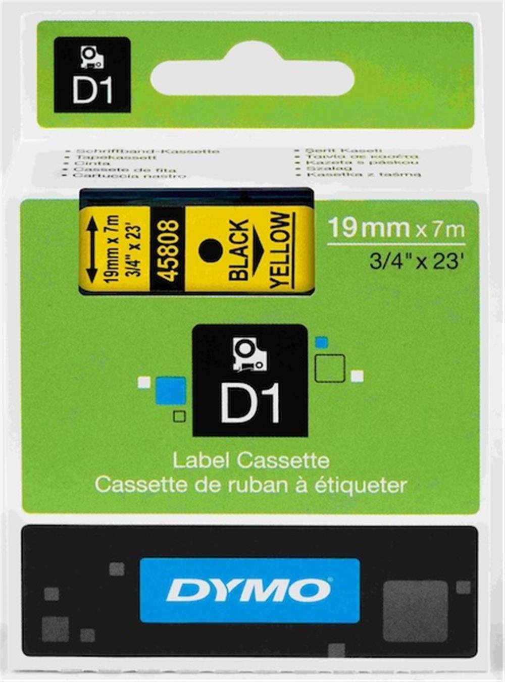 DYMO ŞERİT D1 19MMX7MT SARI/SİYAH 720880 45808
