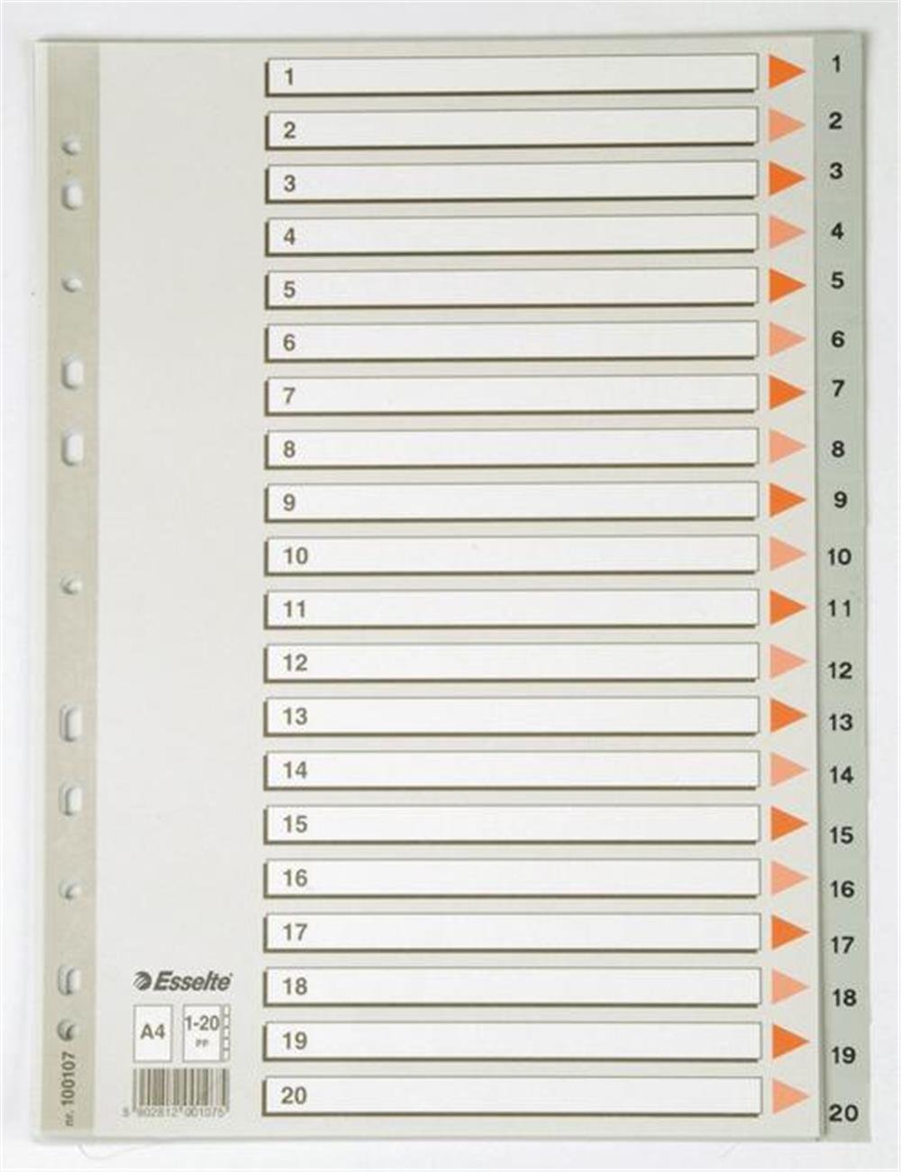 ESSELTE SEPERATÖR A4 1-20 RAKAM SLT-100107