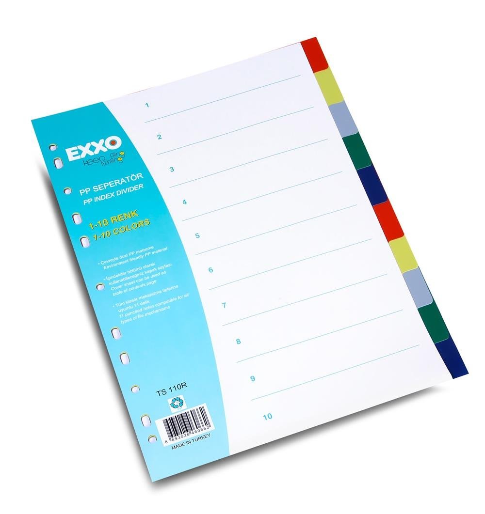 EXXO SEPERATÖR A4 PP 1-10 RENKLİ